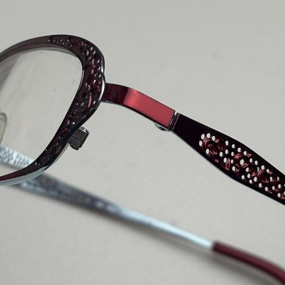 Red Lace Edge Eyeglasses with Clear Lenses AS 4801